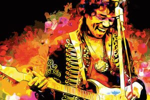 design, guitarist, jimi hendrix, Marcelo Henrique, musik, musiker, Maleri, sanger