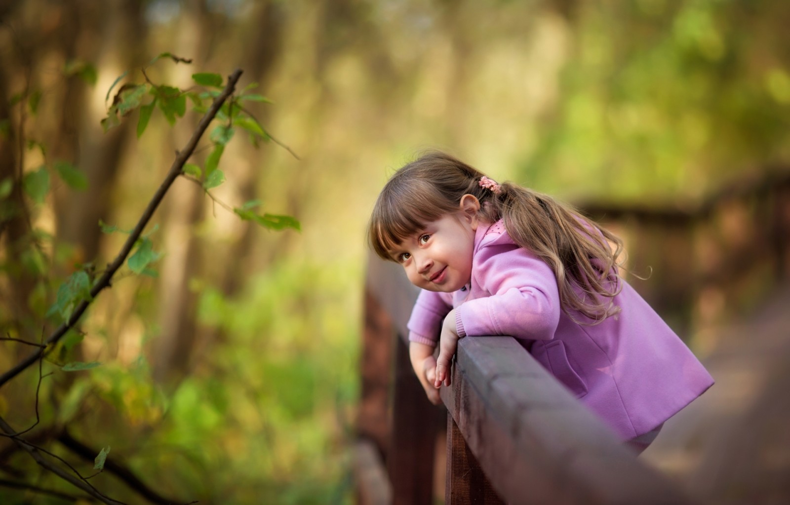 girl, smile, Bridge