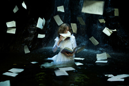 book, girl, Lichon, Page, search, the tentative search