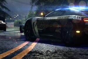 Chase, night, police, supercars