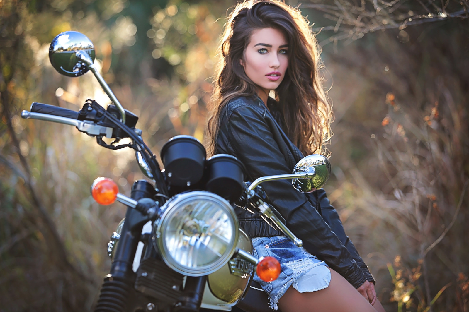 viso, estate, ragazza, BELLEZZA, capelli, bicicletta