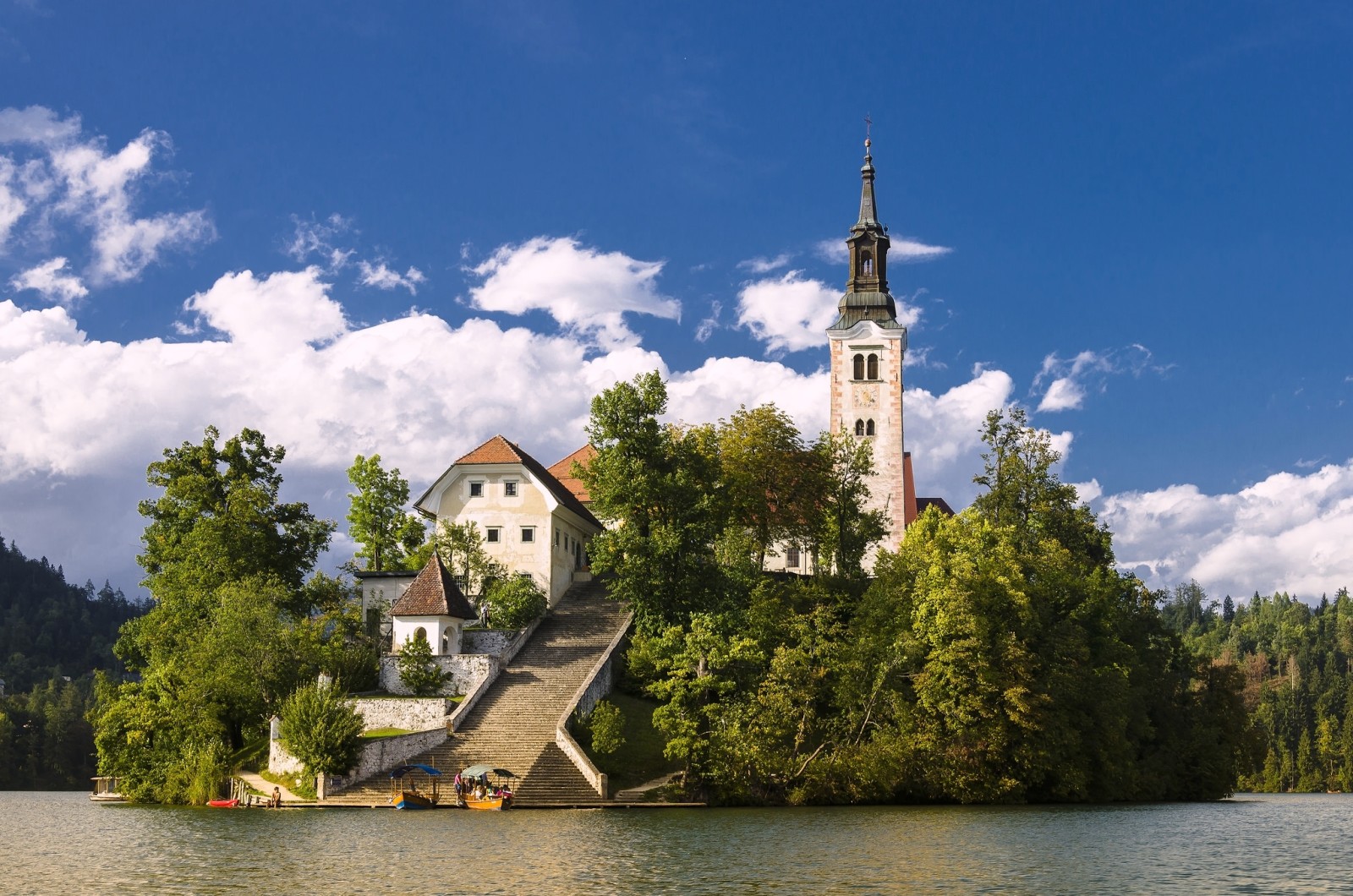 meer, eiland, Kerk, Slovenië, Lake bloedde, Bled