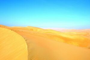 Barkhan, Wüste, Sand, der Himmel