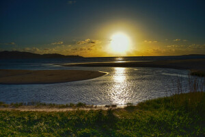 Bucht, Horizont, Die Sonne