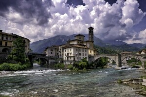 gebouw, rivier-, Spanje