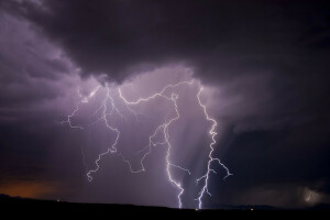 foudre, la nature, nuit, Le ciel