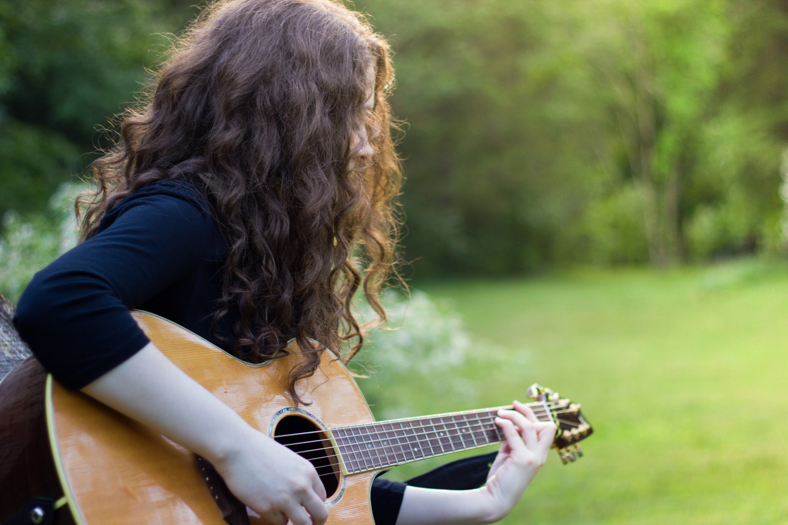 niña, Música, guitarra