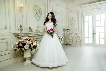 bouquet, decor, hairstyle, holiday, makeup, style, the bride, wedding