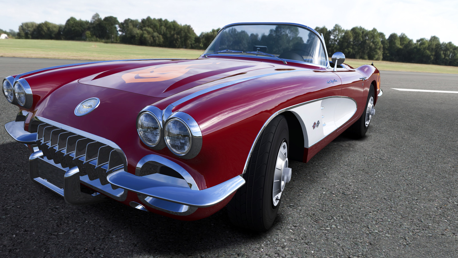 Corvette, retro, convertible