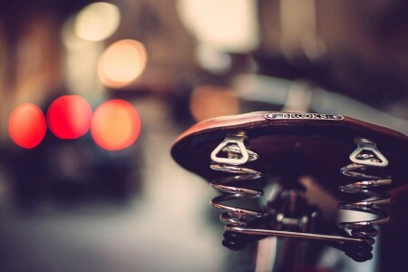 fiets, bokeh, lichten, macro, zadel, stoel