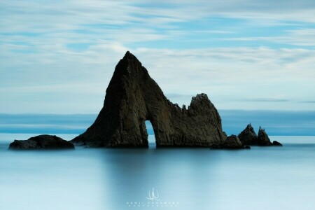 strand, Kalifornia, felhők, Kenji Yamamura, Martins Beach, fotós, szikla, Az óceán