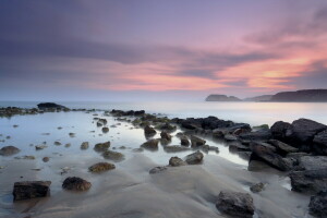 Landschaft, Meer, Sonnenuntergang