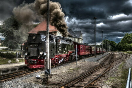 la carretera, estación, tren