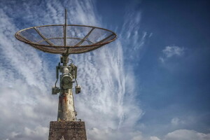 antena, fundo, o céu