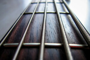 guitare, macro, cordes