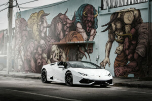 Huracan, Hurakan, Lamborghini, blanc