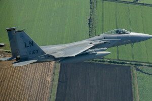 Águila, F-15C, Combatiente, paisaje