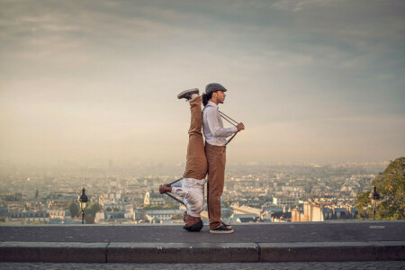 sfondo, ballerino, Wingz francese, la città