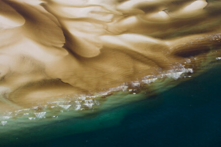 Australien, Fraser ö, QLD, sand, hav, Strand, flodens mun