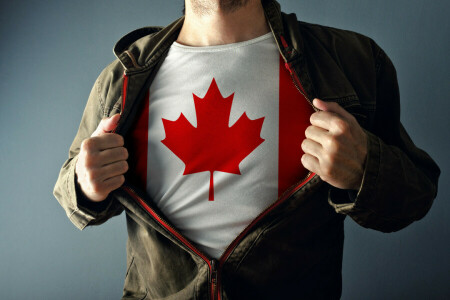 Canada, pose, red, shirt, white