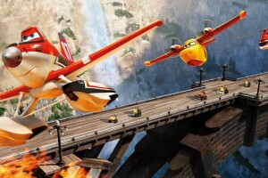 Bridge, cartoon, Machine, PLANES FIRE & RESCUE, planes of spasateli