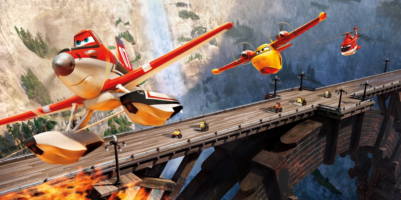 Bridge, Machine, cartoon, planes of spasateli, PLANES FIRE & RESCUE