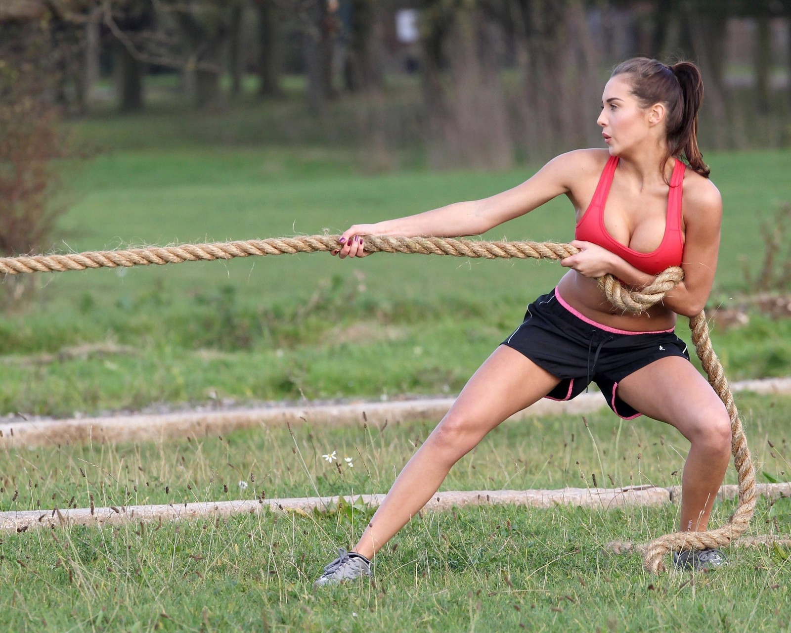 été, fille, corde, sport