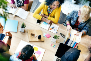 escritório, papéis, pessoas, trabalhadores, grupo de trabalho