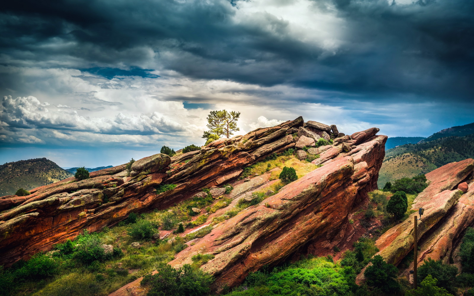 panorama, Colorado, pedras vermelhas