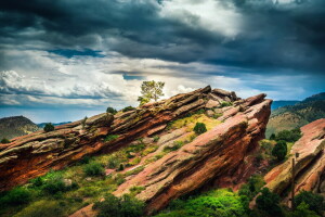 Colorado, paysage, roches rouges