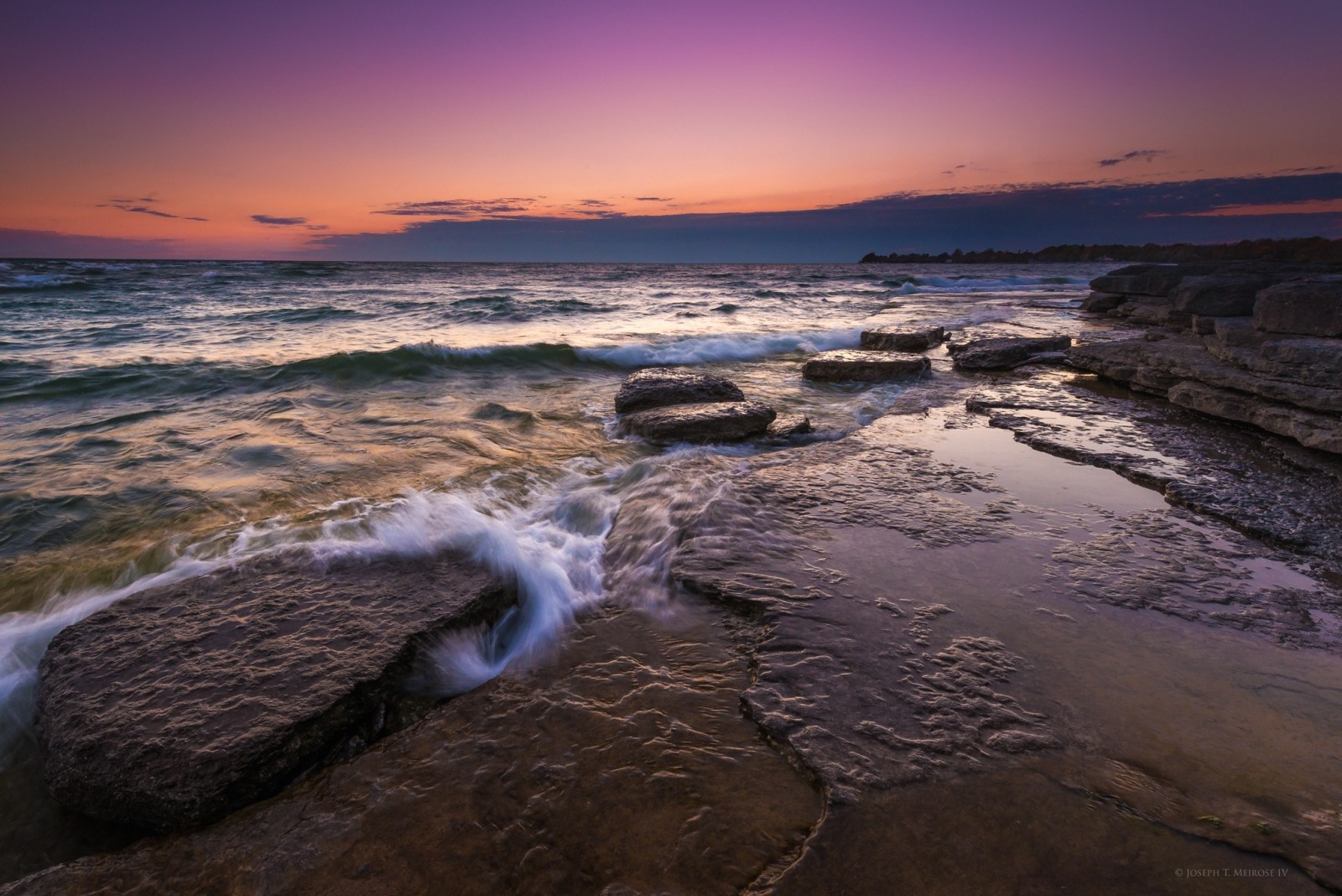 costa, de praia, mar, alvorecer