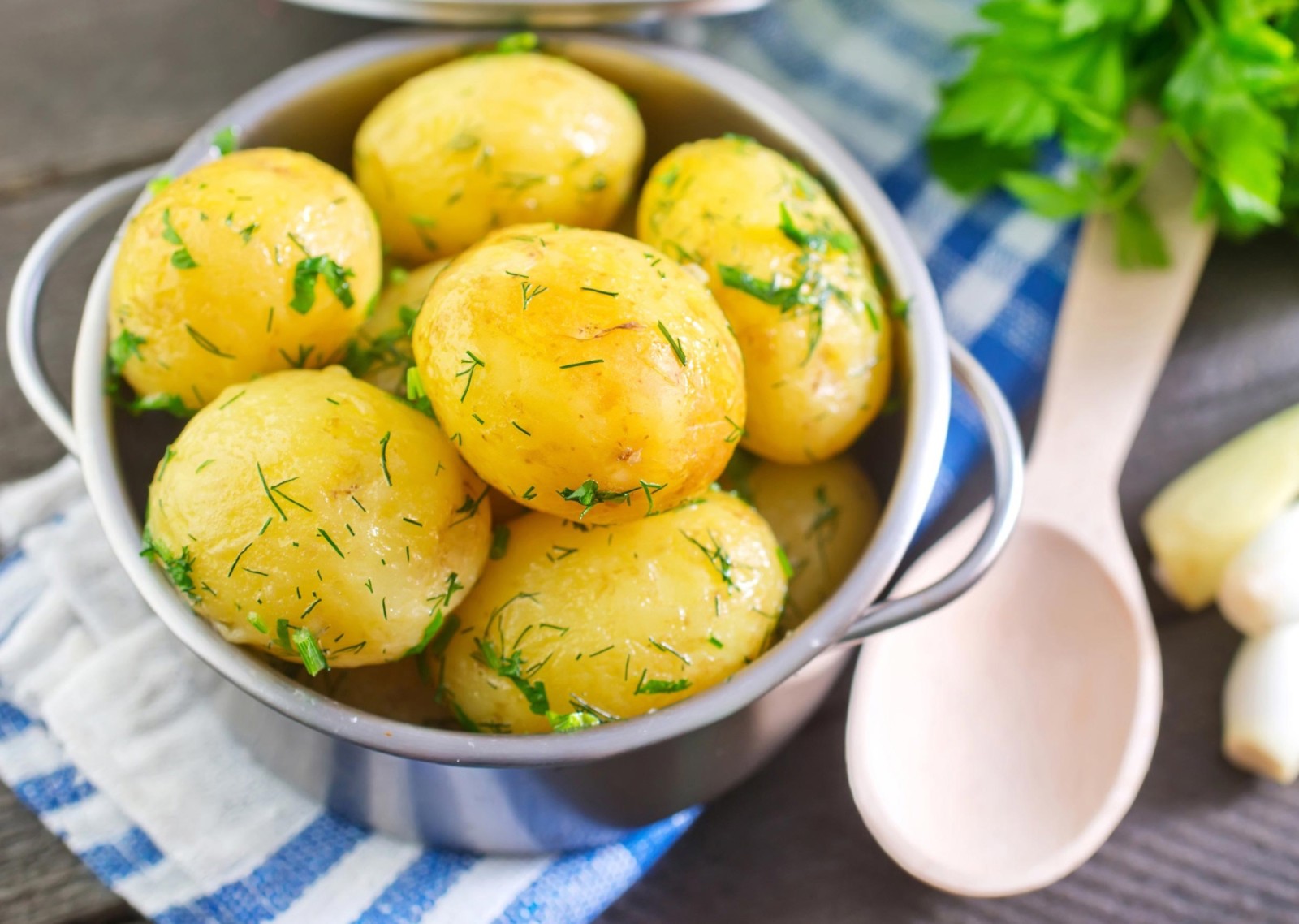 verdura, cucchiaio, patate, bollito