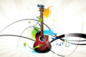 collage, guitar, Tool, Vector