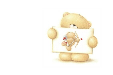 arte, orso, figli di, Cupido, Forever Friends Deckchair bear, vacanza, minimalismo, umore