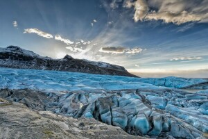 Glacier, ice, mountains, nature, winter