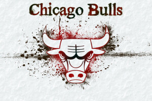 fundo, basquetebol, touro, búfalos de Chicago, logotipo, NBA