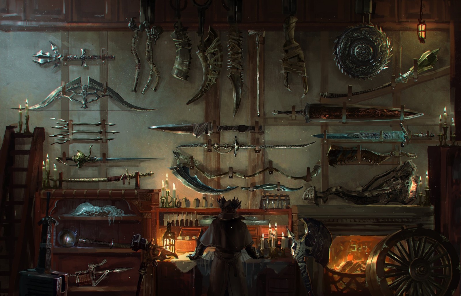 Weapon, weapons, sword, workshop, Bloodborne