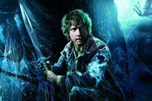 Bilbo, fantasi, Martin Freeman, plakat, edderkopper, sværd, Hobbitten, web