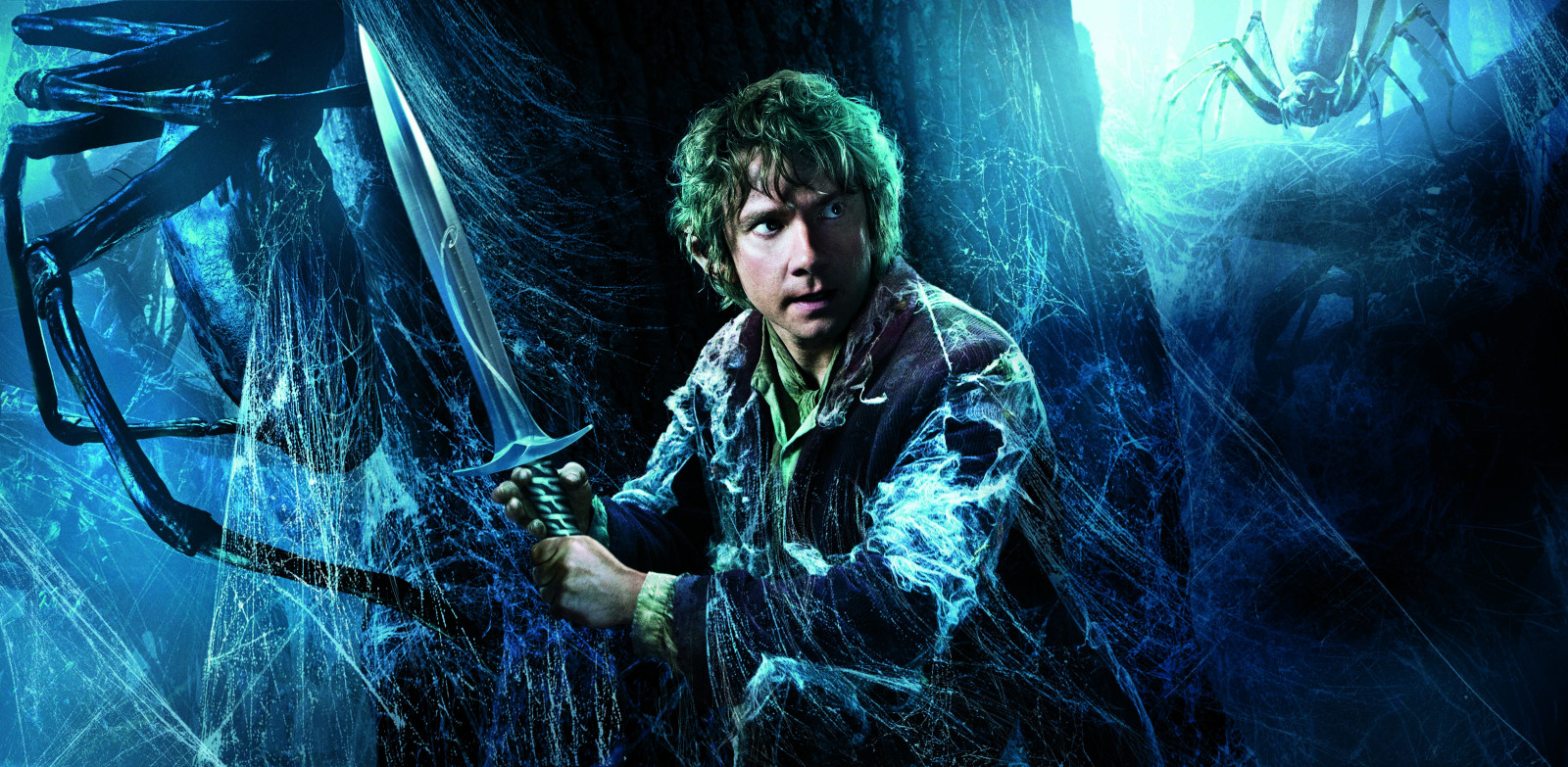 fantaisie, épée, la toile, Le Hobbit, les araignées, Martin Freeman, affiche, Bilbo