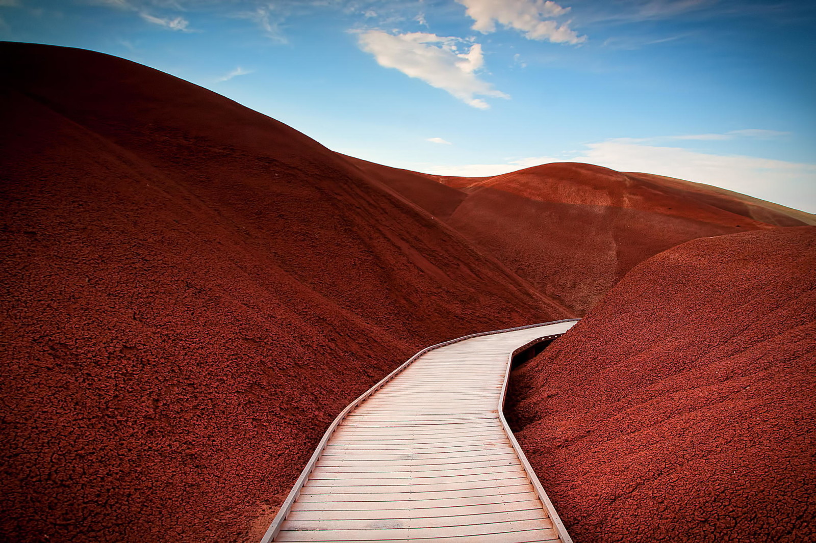 natur, vej, bjerge, bakker, Oregon, malet, Mitchell, paintedhills