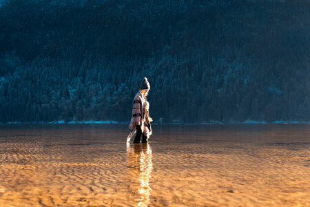 forêt, fille, Lizzy Gadd, rivière