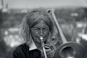 Musik, Rohr, Frau