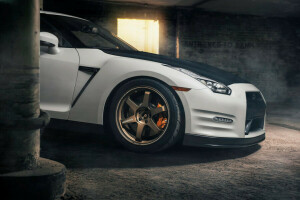 auto, evog, Voorkant, GT-r, Nissan, R35, sport, wit