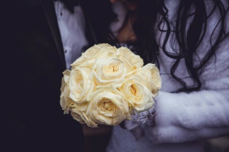 Strauß, Blumen, Rosen, Hochzeit