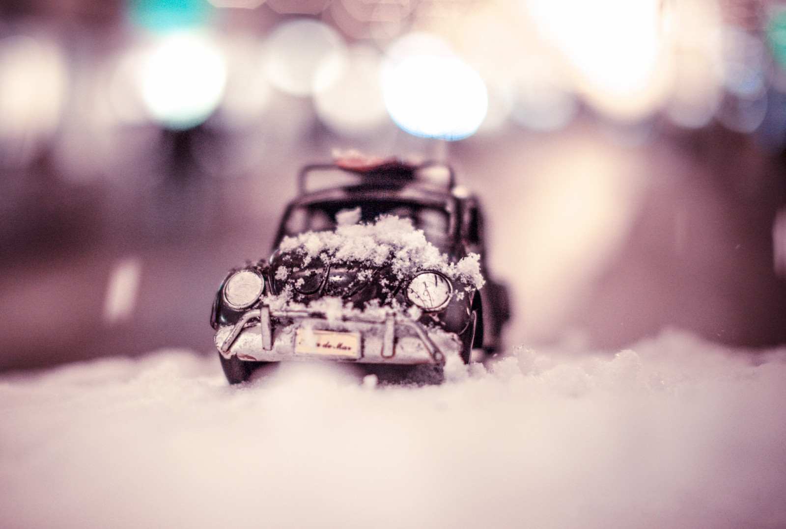 neige, macro, hiver, auto, modèle, photo, jouet, la neige