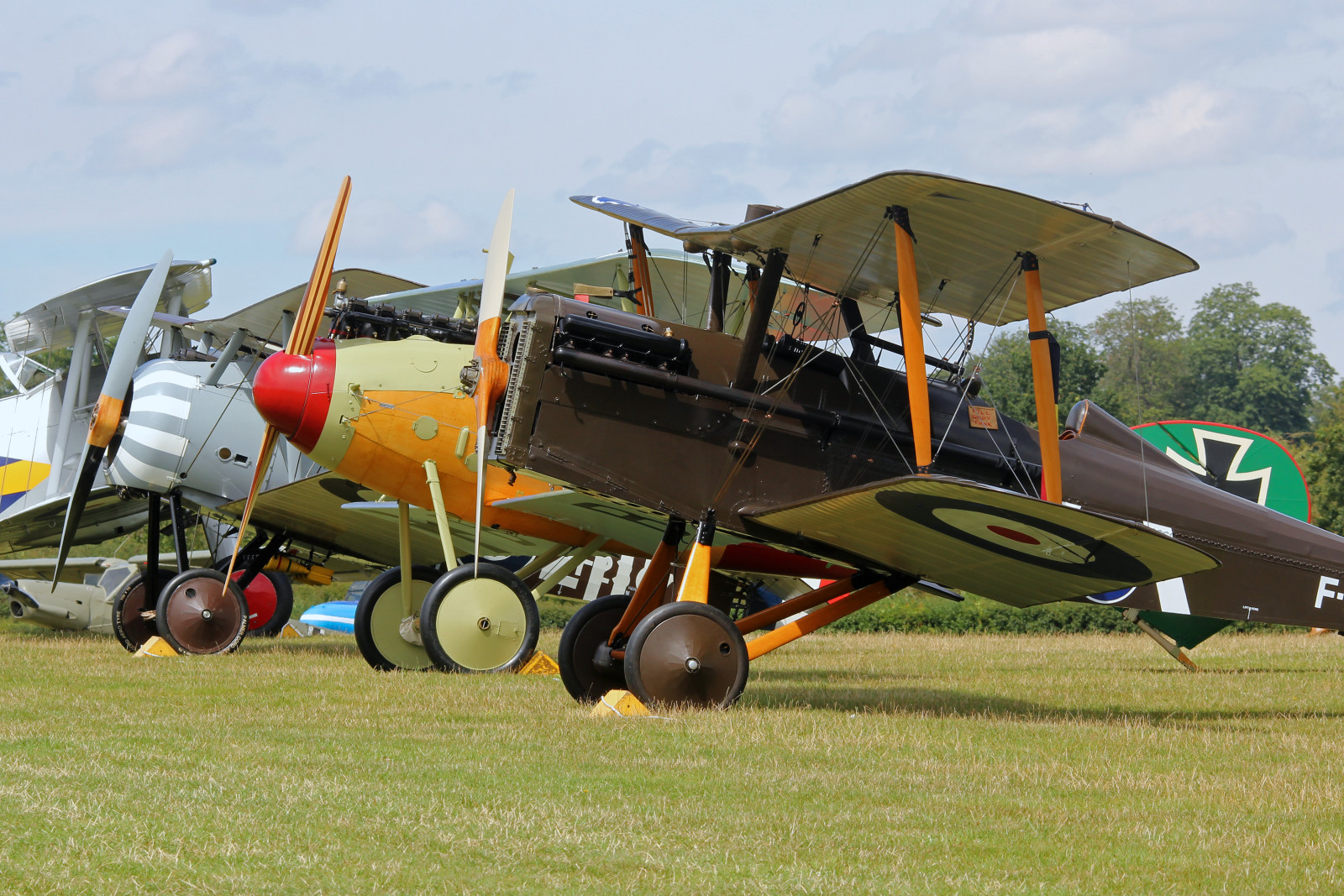 retro, aviação, o aeródromo, Lutadores