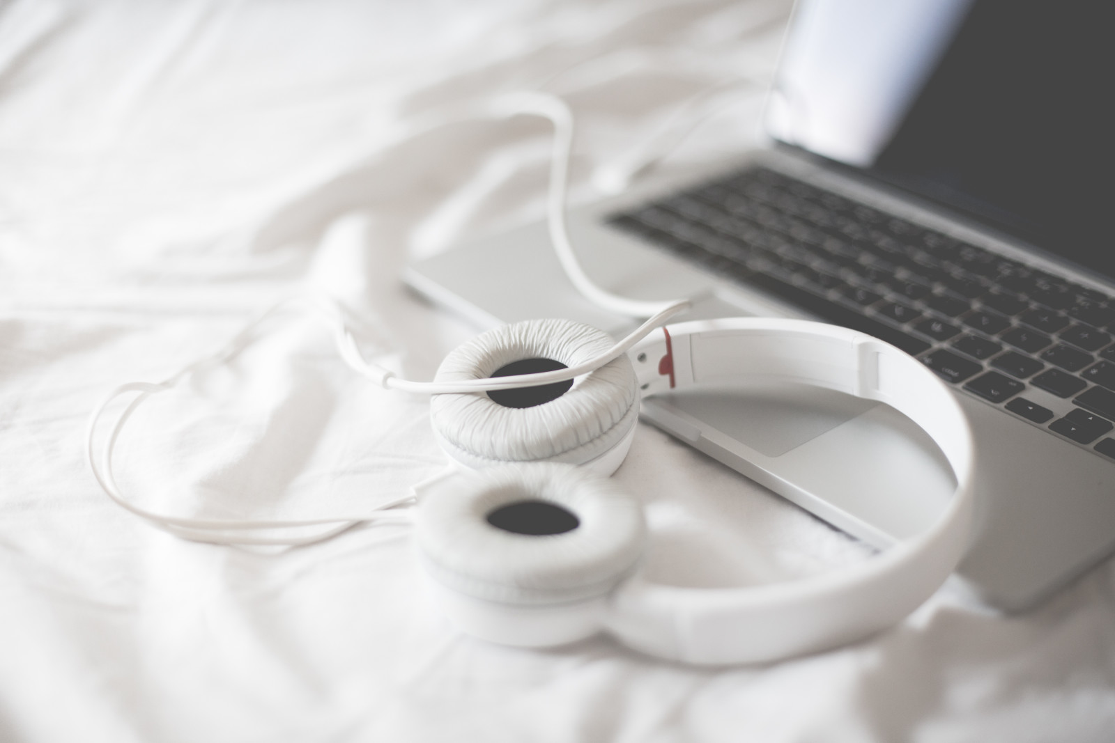 portable, blanc, Écouteurs