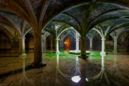 båge, kolumn, El Jadida, Marocko, Portugisisk cistern, reservoar