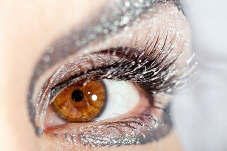 eyelashes, girl, look, macro, Sequins, shadows