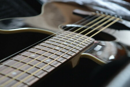 chitarra, macro, Musica